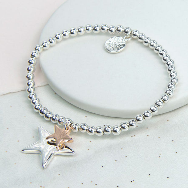 Silver Plated Double Heart Bracelet.