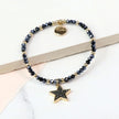 Crystal Star Bracelet With Black Enamel Around