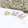 Gold Coloured And Silver Plated Heart Stud Earrings