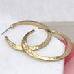 Gold Coloured Hammered Hoop Earrings