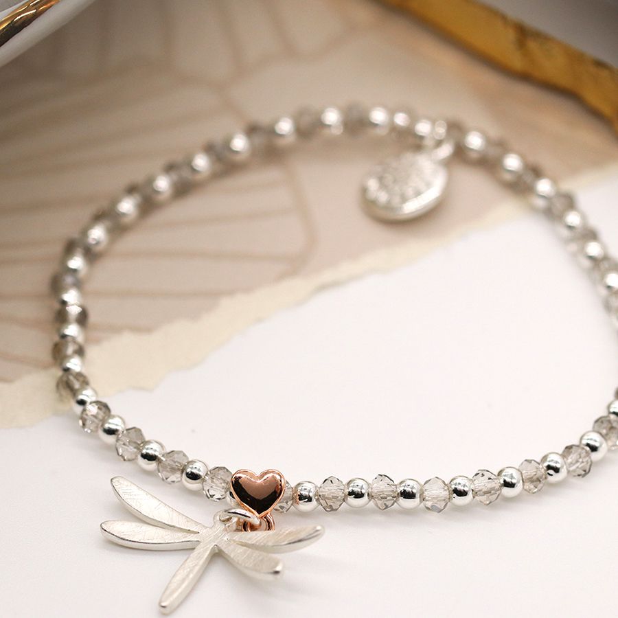 Silver Plated Beaded Bracelet With Matt