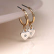 Gold Coloured Hoops With Silver Plated Heart