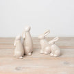 Natural Glazed Ribbed Sitting Bunny