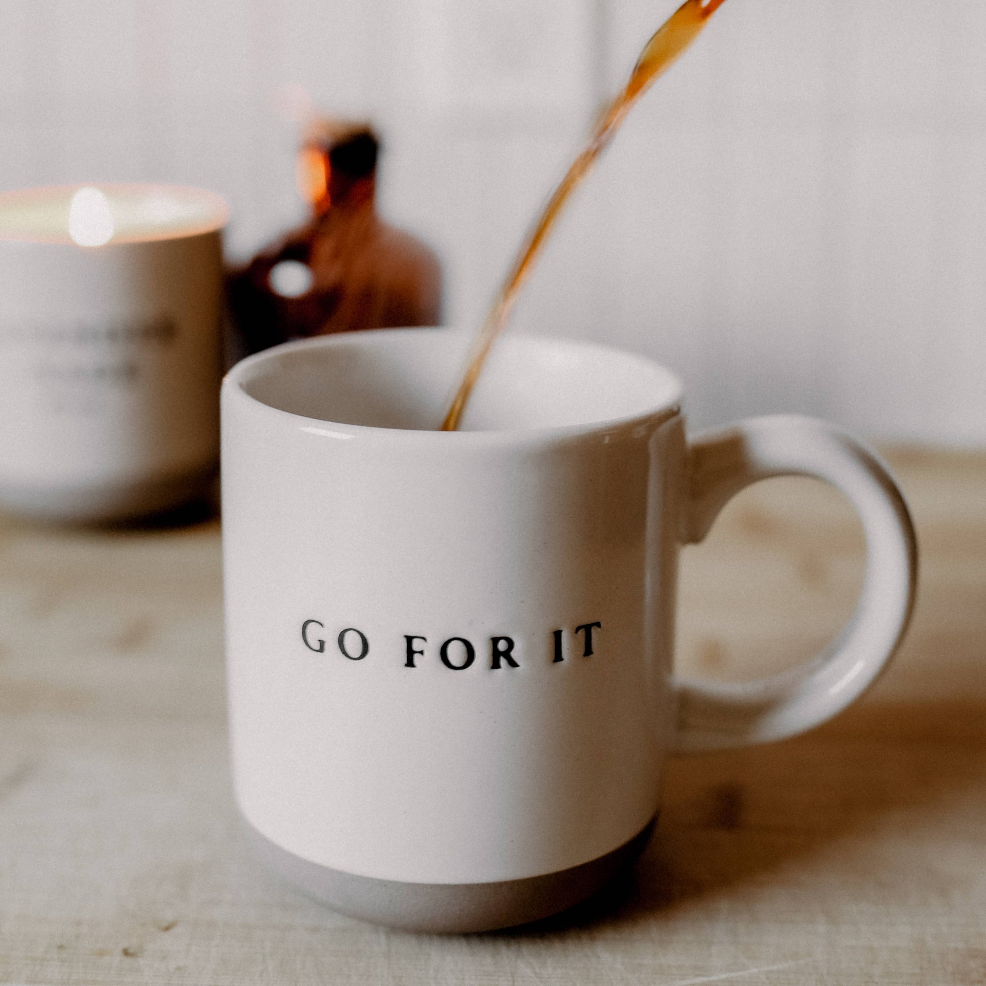 Sweet Water Decor - Cream Glazed Ceramic Mug - Go For It