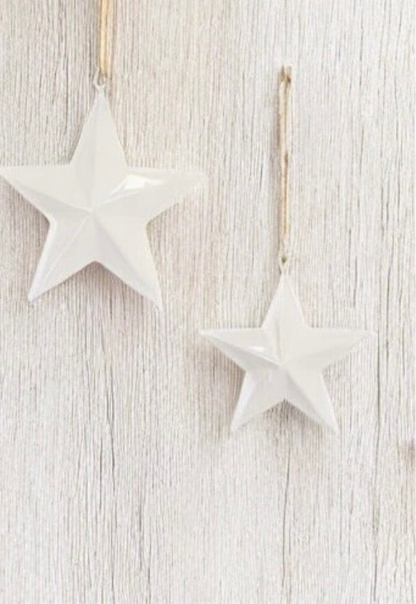 White Enamel Hanging Star