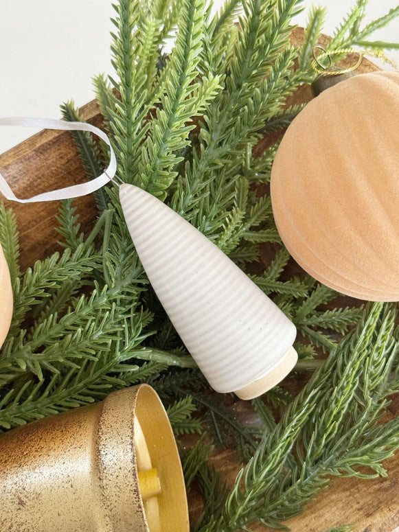 Glazed White Ceramic Hanging Christmas Tree