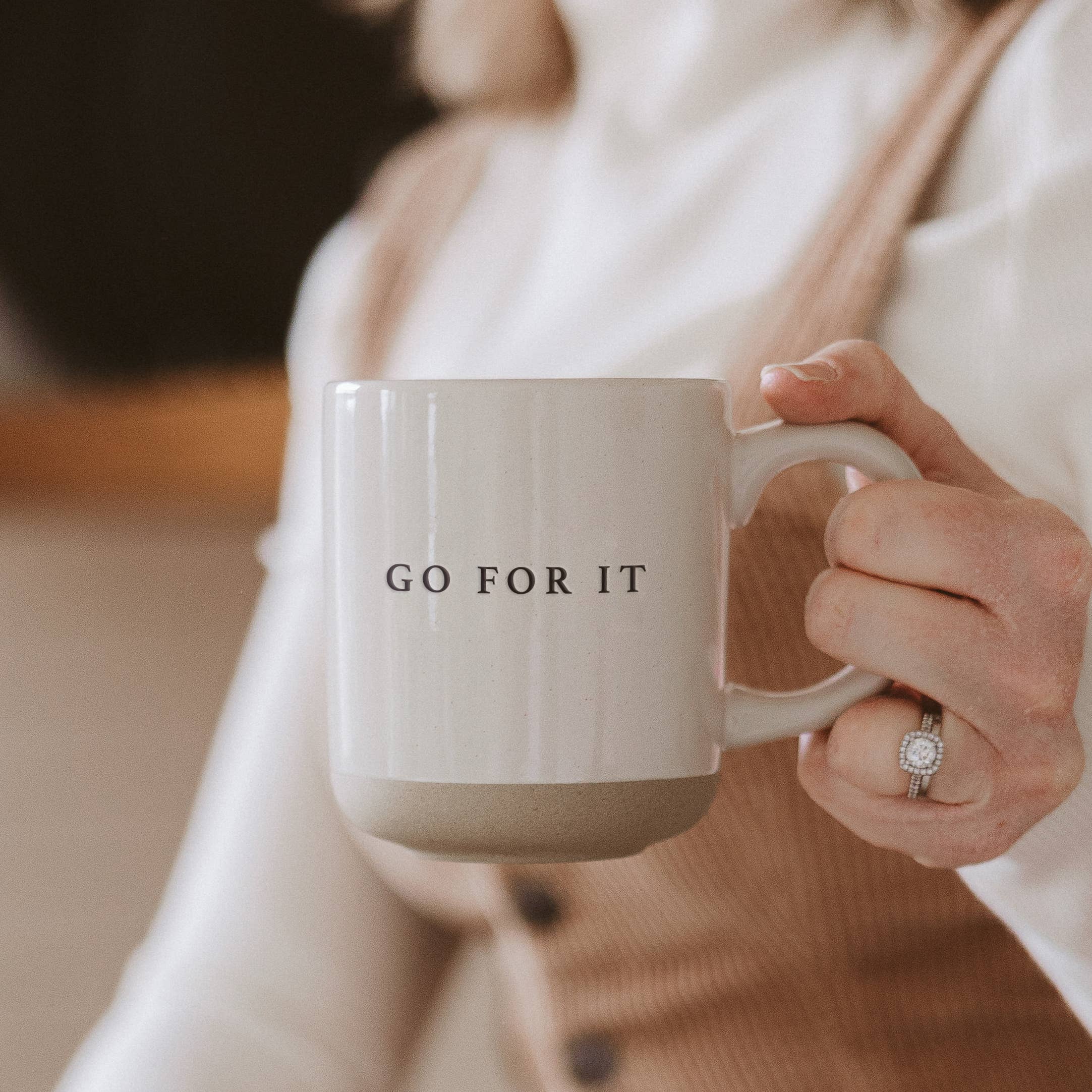 Sweet Water Decor - Cream Glazed Ceramic Mug - Go For It