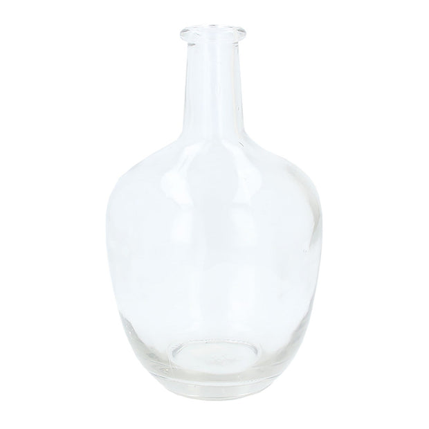 Medium Clear Glass Flagon Bottle Vase