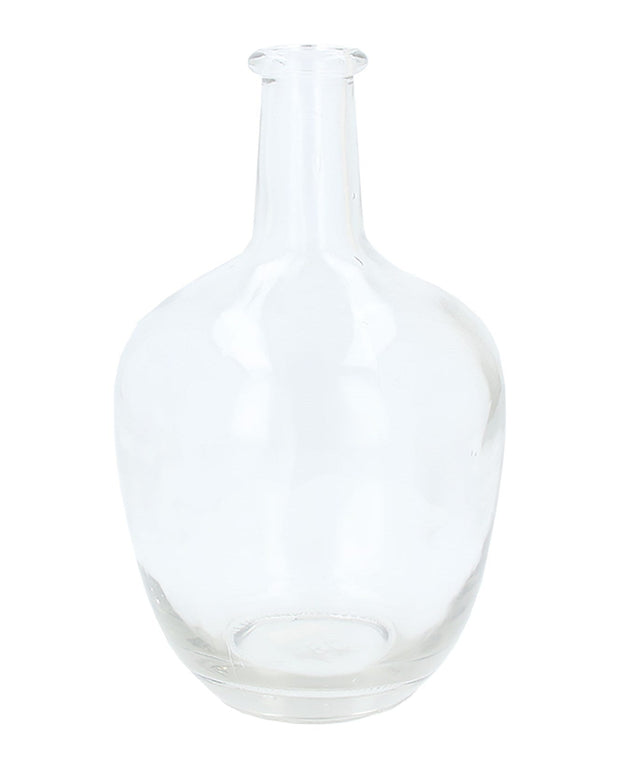 Medium Clear Glass Flagon Bottle Vase