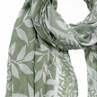 Sage Green Leaf Print Lightweight Scarf