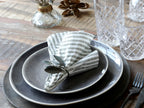 Napkins With Stripes - Olive Green