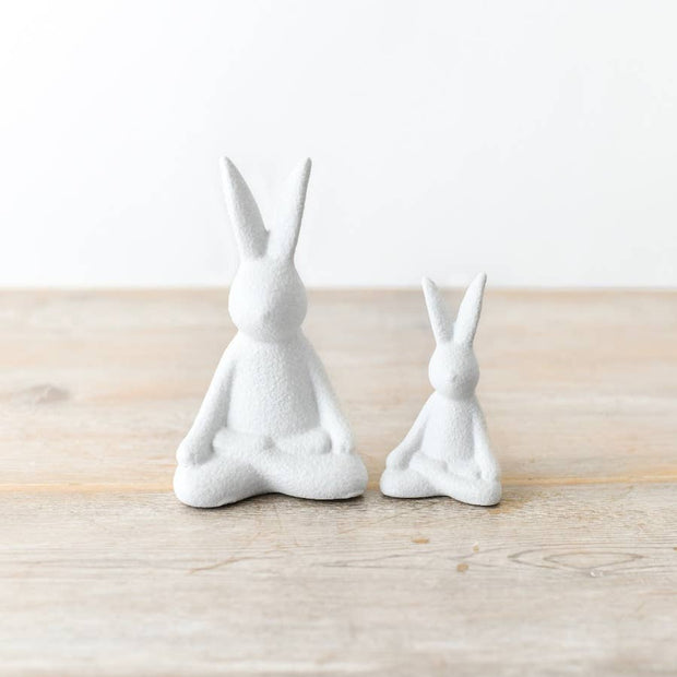 White Ceramic Sitting Rabbit