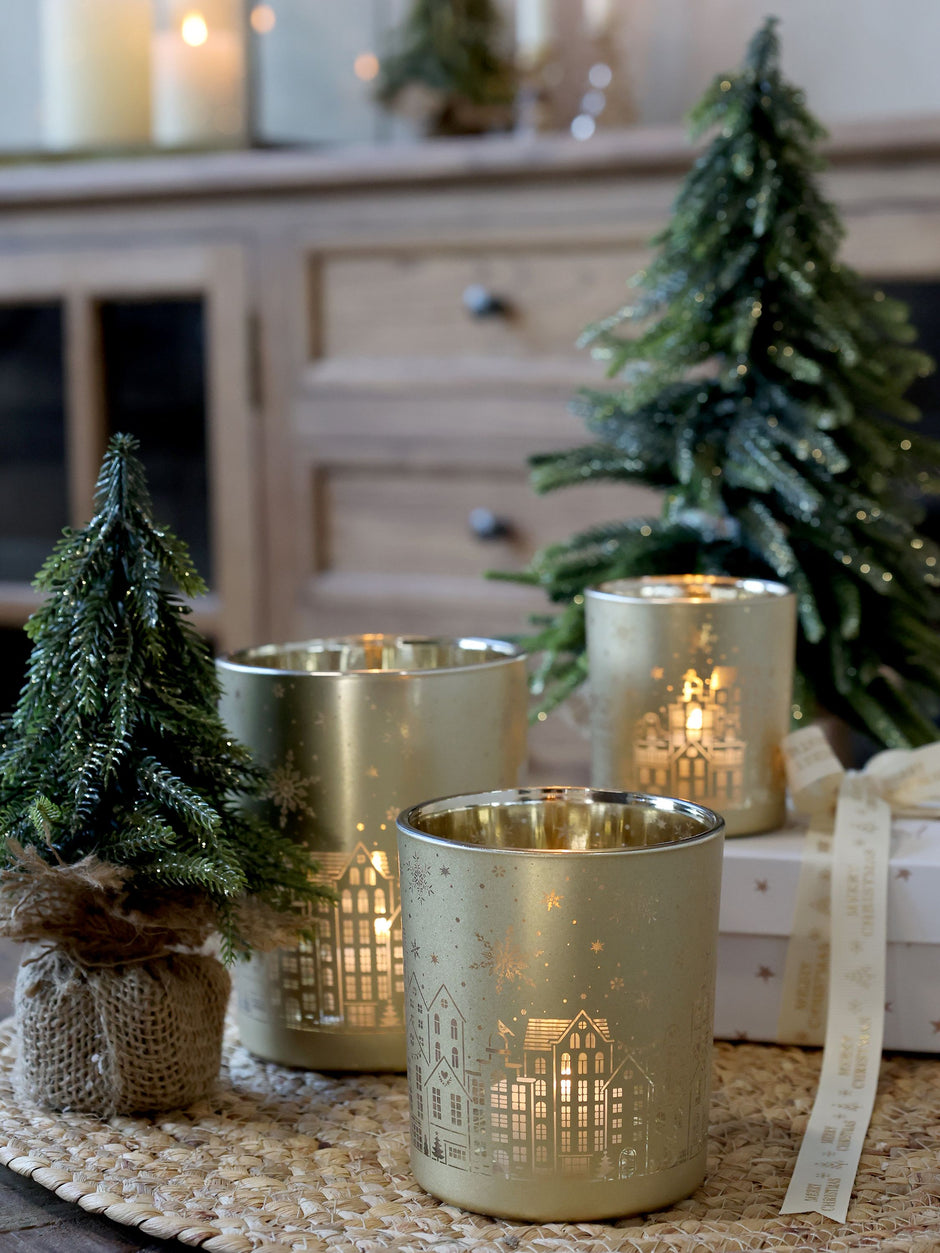 Fleur Nordic Pine Tree With Gold Glitter