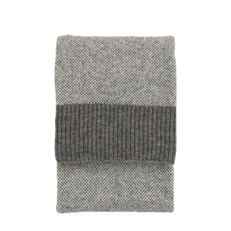 Grey Knitted Parting Throw Grey