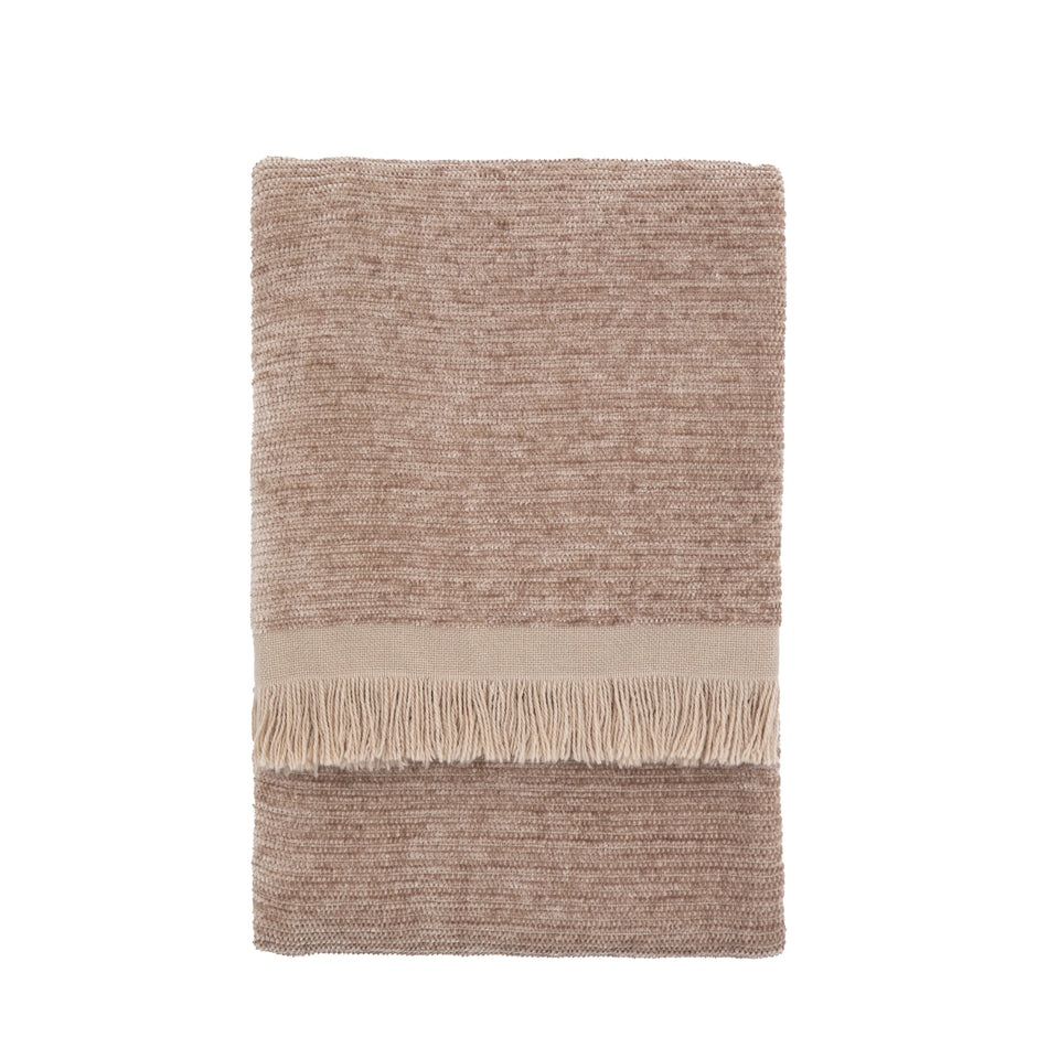 Neutral Willow Chenille Throw Natural