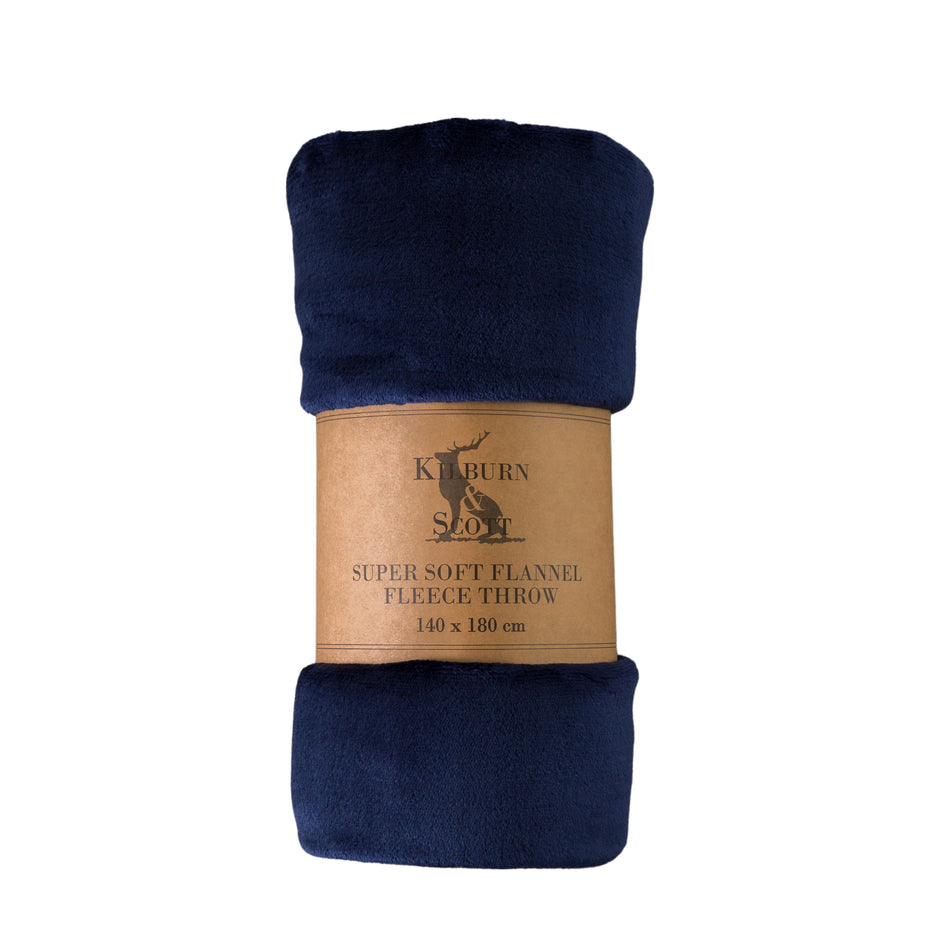 Ink Blue Rolled Flannel Fleece Ink