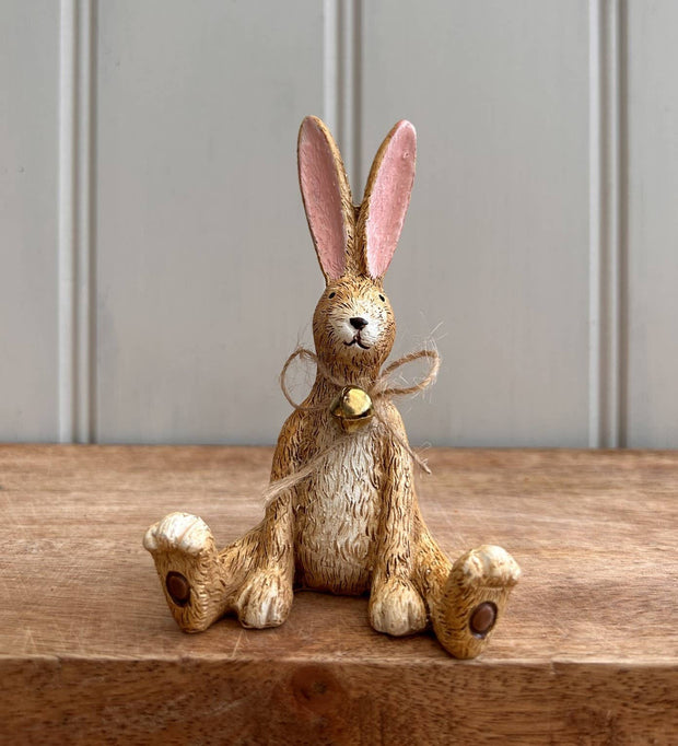 Sitting Resin Rabbit Figurine 12cm - Natural