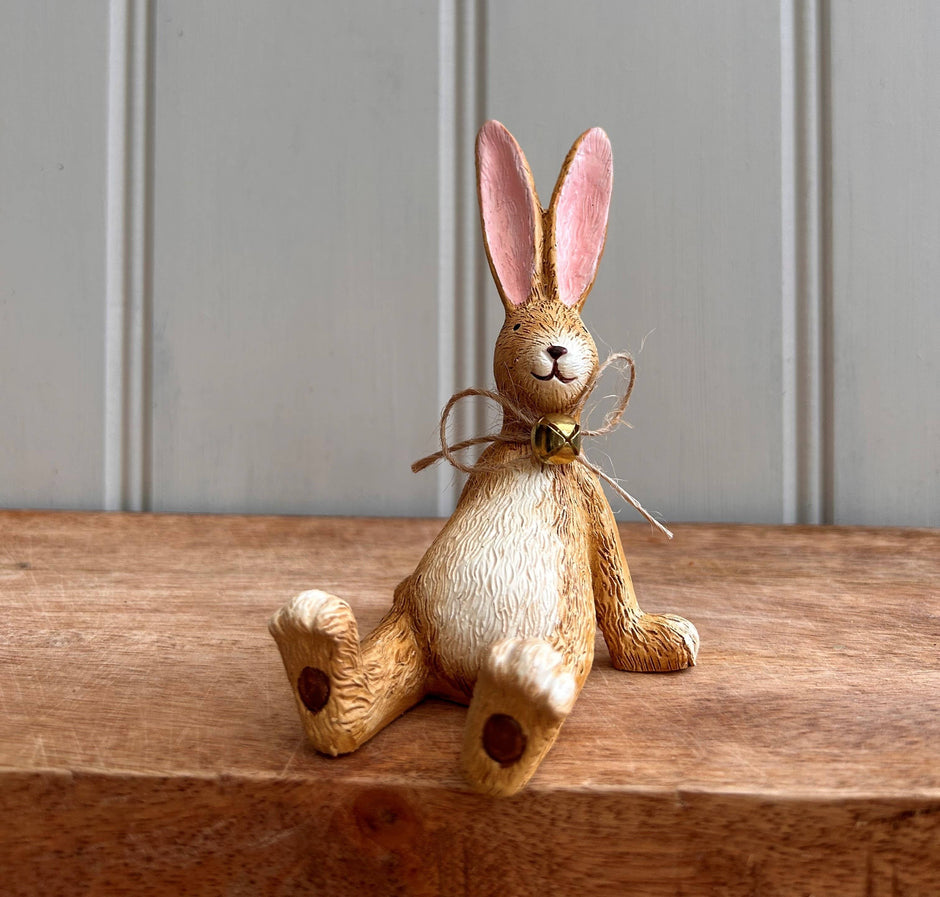 Laidback Resin Rabbit Figurine 12cm - Natural