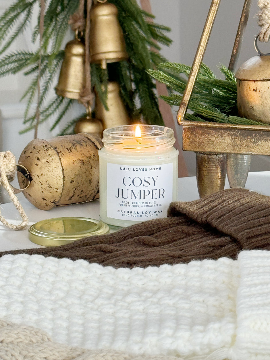 Lulu Loves Home Natural Soy Candle Jar - Cosy Jumper