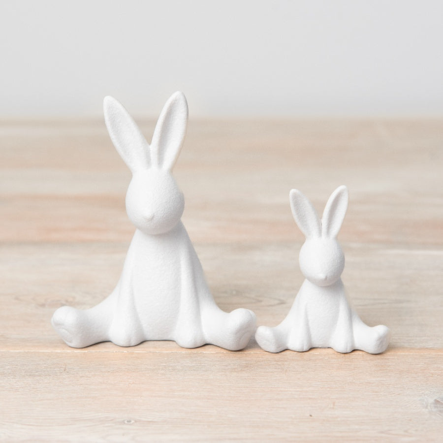 White Ceramic Sitting Bunny