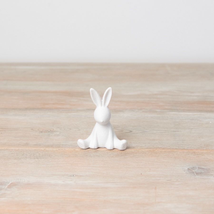 White Ceramic Sitting Bunny