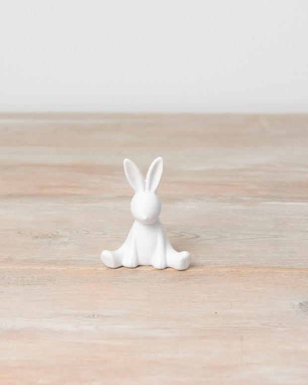 White Ceramic Sitting Bunny