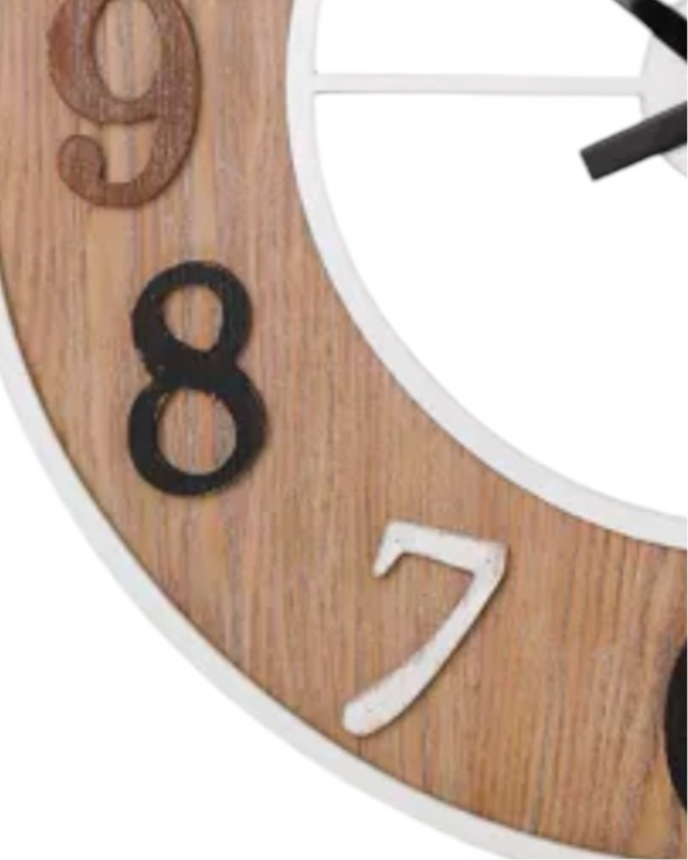 Wood And Metal Dial Wall Clock