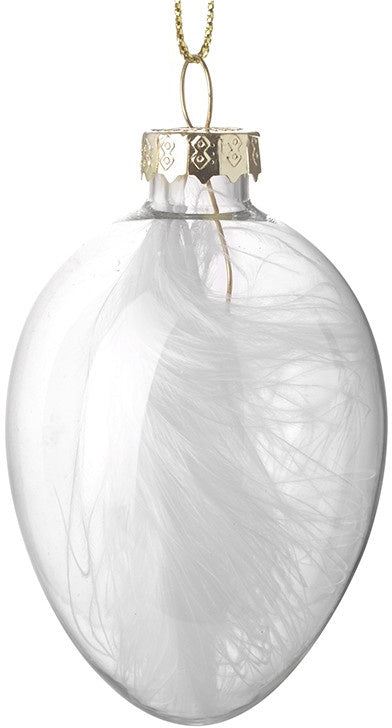 Hanging White Glass Egg