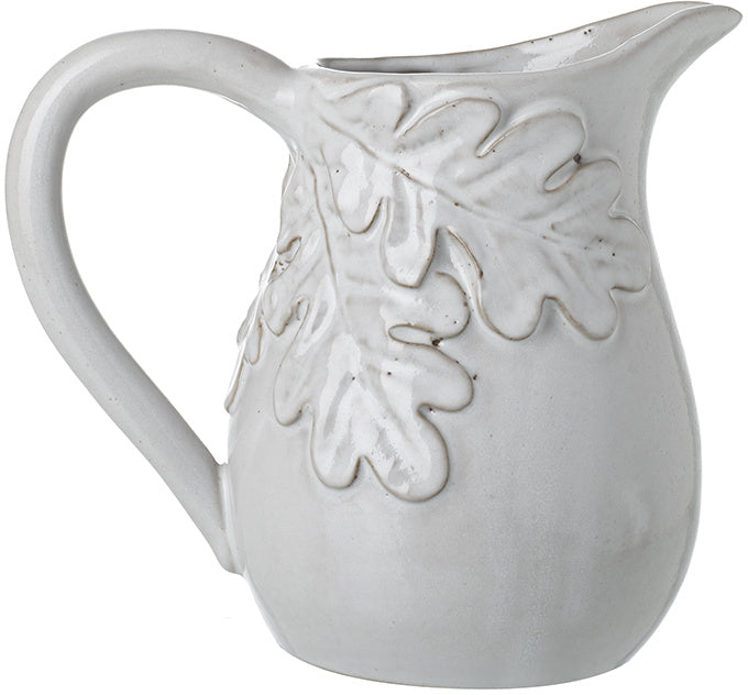 White Ceramic Oak Leaf Jug