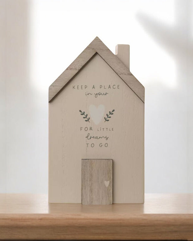 Beige Moments Wooden House - ‘Keep A Place In Your Heart