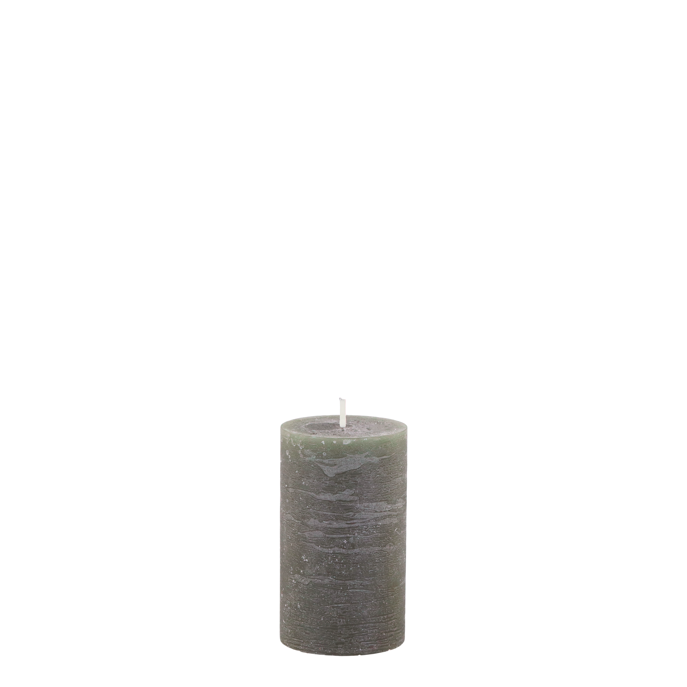 Rustic Pillar Candle - Olive Green