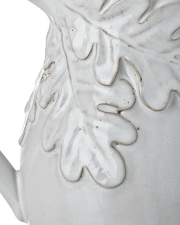 White Ceramic Oak Leaf Jug