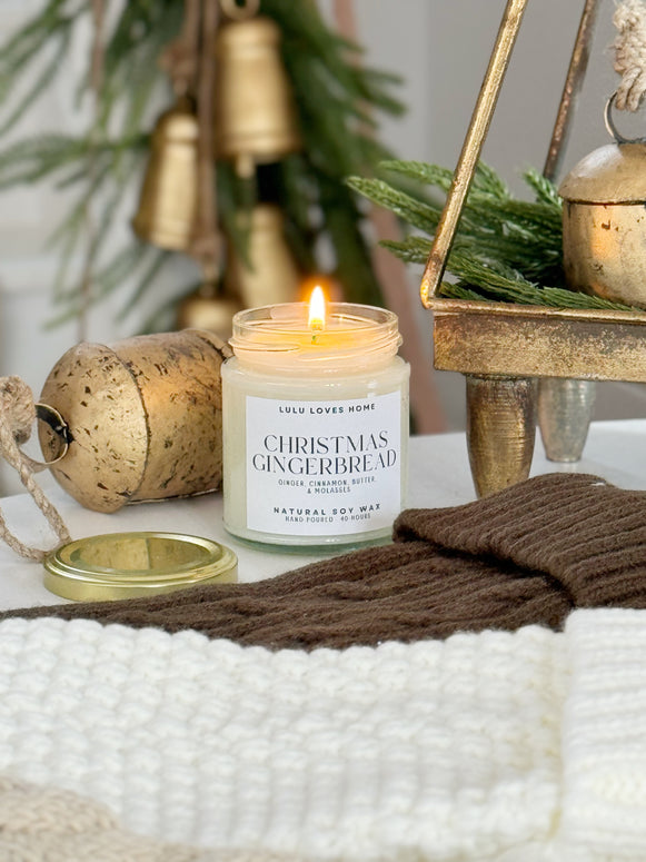 Lulu Loves Home Natural Soy Candle Jar - Christmas Gingerbread