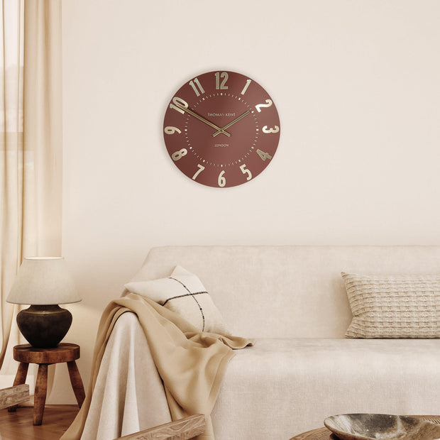 Thomas Kent 12" Mulberry Wall Clock - Auburn Terracotta