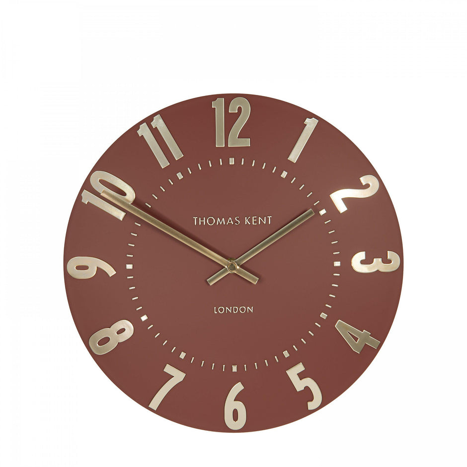 Thomas Kent 12" Mulberry Wall Clock - Auburn Terracotta