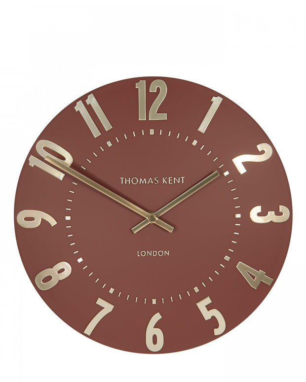 Thomas Kent 12" Mulberry Wall Clock - Auburn Terracotta