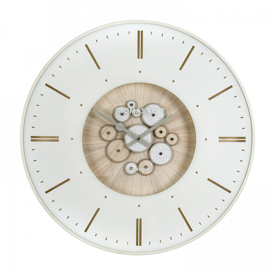 Thomas Kent 21" Clocksmith Wall Clock Cog Ivory