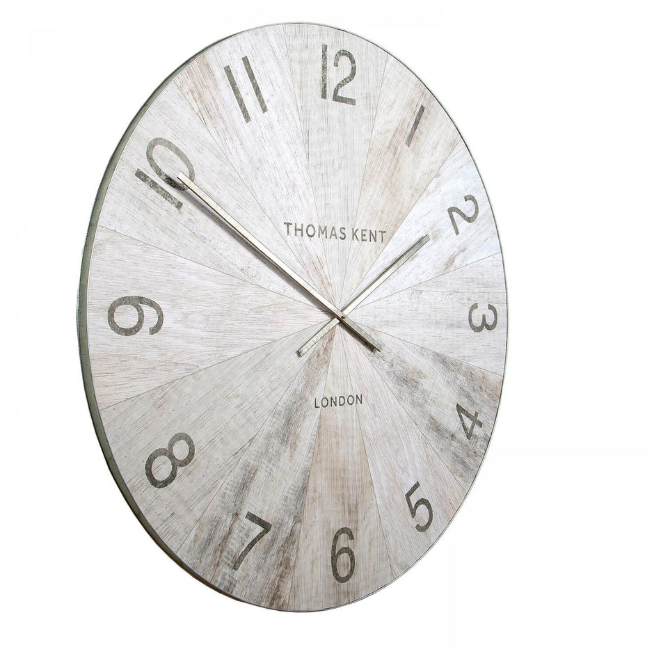 Thomas Kent 45" Wharf Wall Clock Pickled Oak