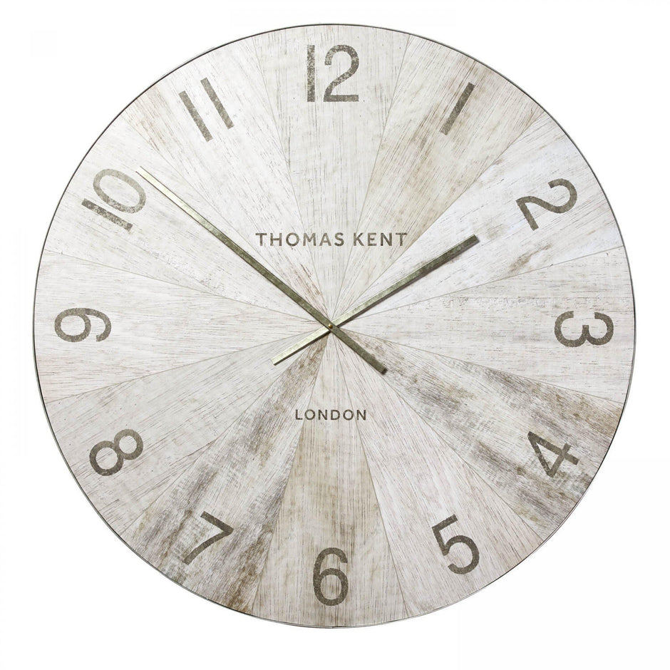 Thomas Kent 45" Wharf Wall Clock Pickled Oak