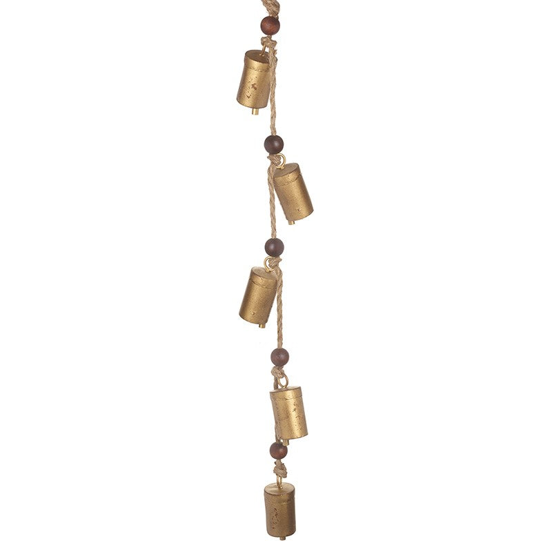 Matt Brass Gold Metal Cow Bells Garland