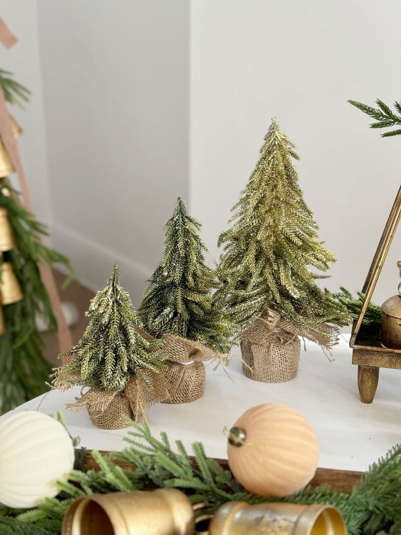 Fleur Nordic Pine Tree With Gold Glitter