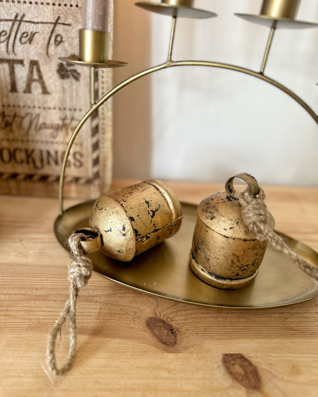 Brass Gold Coloured Metal Cow Bell