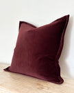 Emma Plum Burgundy Velvet Cushion Cover 45cm x 45cm