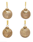 Gold Glass Crackle Baubles - Set of 4