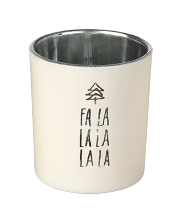 Cream Fa La La Tealight Candle Holder