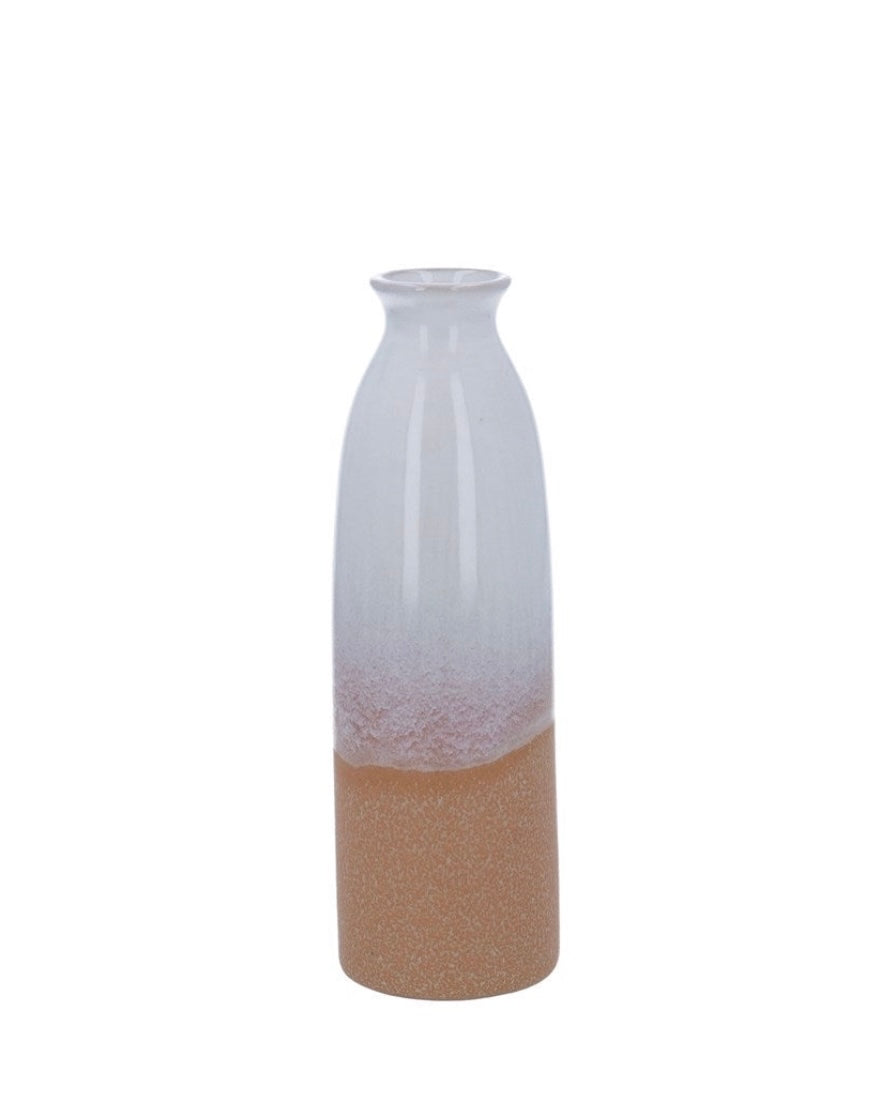 Ceramic White Neutral Sand Bottle Vase