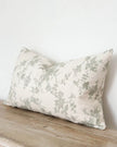 Aria Sage Green Country Print Luxury Cotton Cushion Cover - 50cm x 30cm