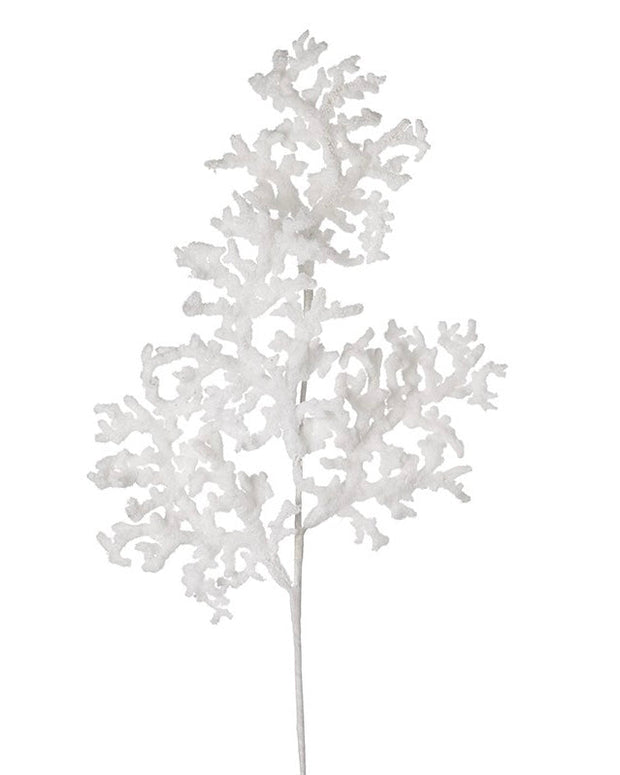 Faux Foliage - White Leaf Snow Stem