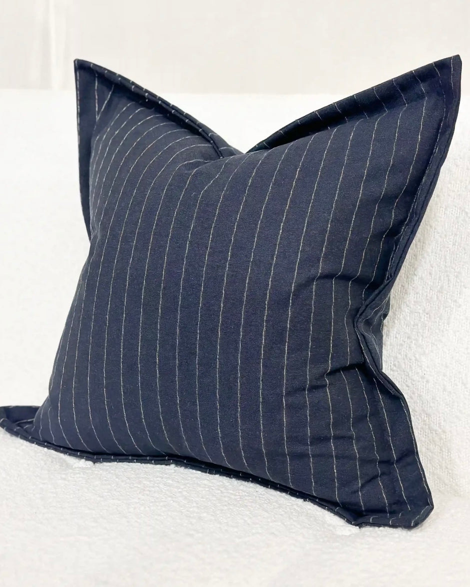 Lexie Navy Blue Luxury Linen Blend Cushion Cover - 45cm x 45cm