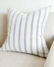 Rosie Navy Blue And White Thin Stripe Luxury Cotton Blend Cushion Cover - 45cm x 45cm